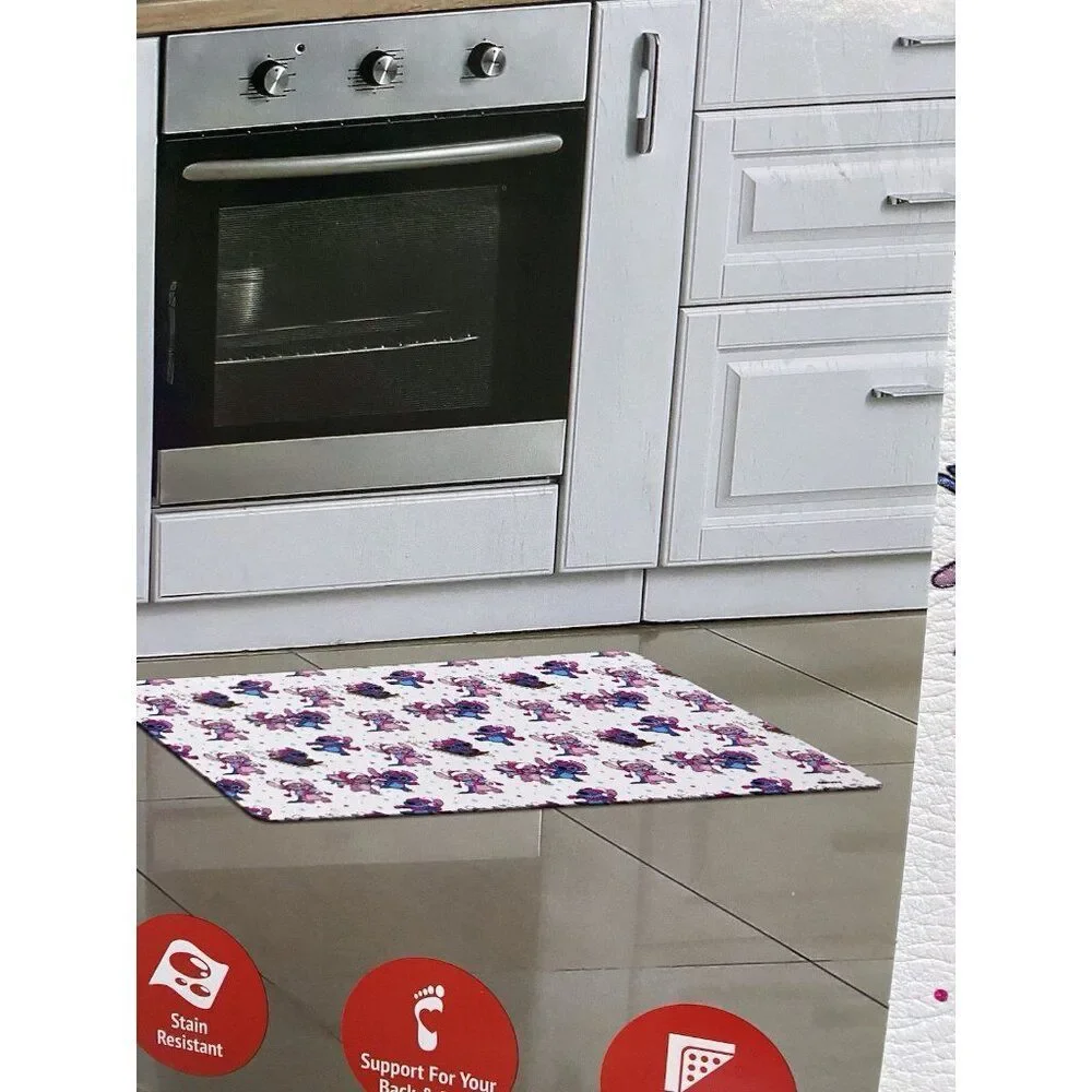 Disney Stitch & Angel Anti Fatigue Kitchen Mat 18 X 30”‎ Christmas Snow Sled NEW